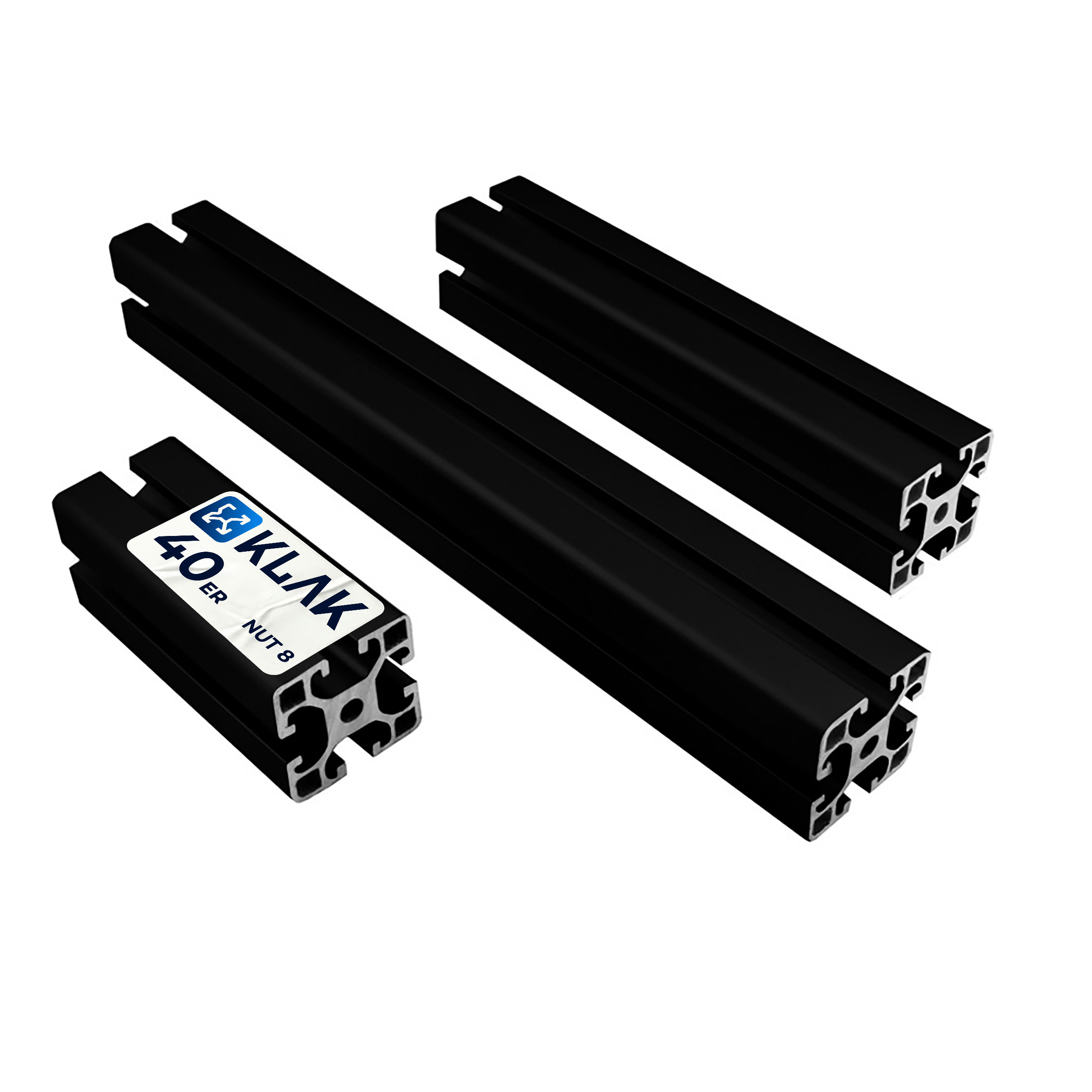 ALU Profil Aluprofil 40x40mm Nut 8 Aluminium Systemprofil Typ I 100-2000mm schwarz ALU Profil Aluprofil 40x40mm Nut 8 Aluminium Systemprofil Typ I schwarz 900mm