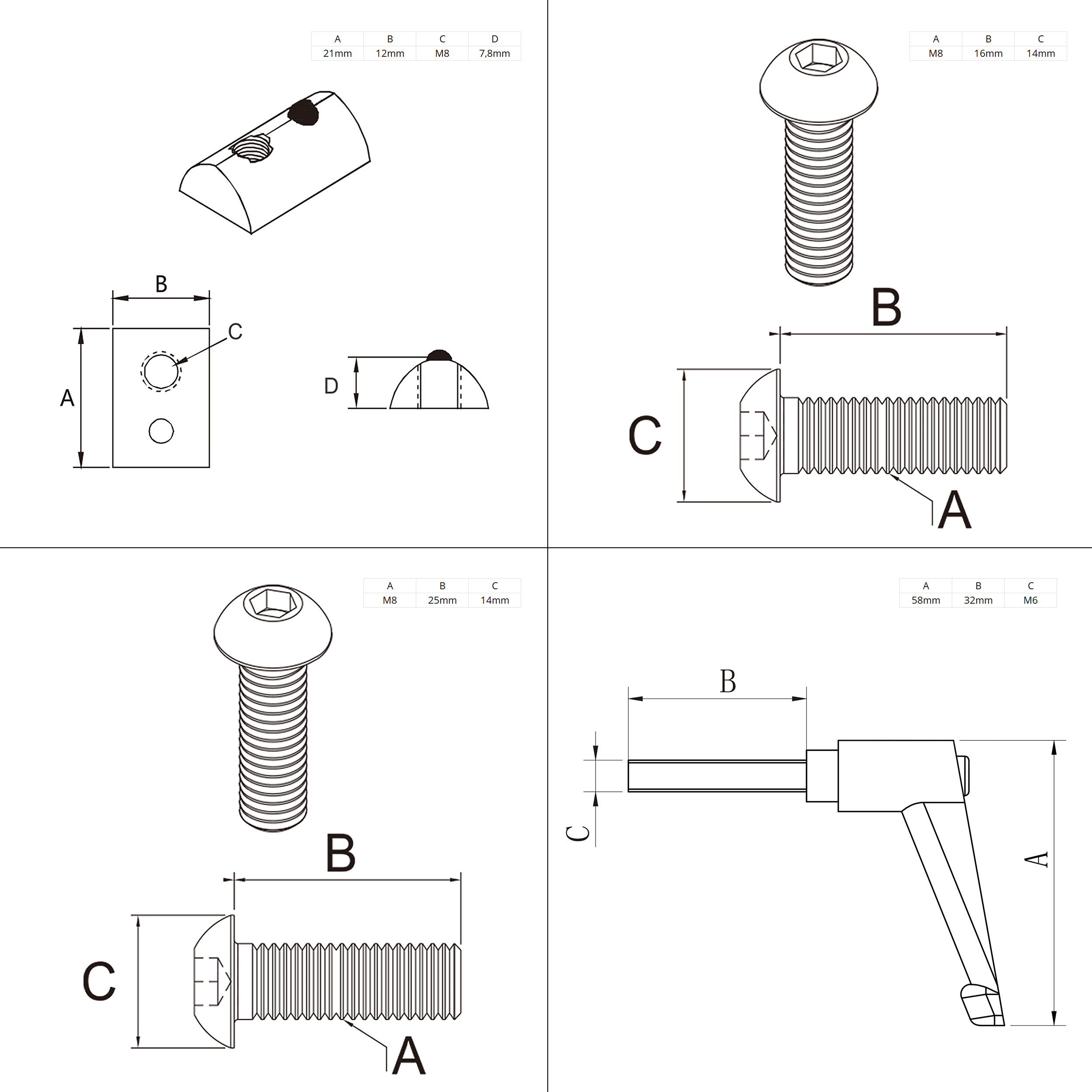 Gelenkverbinder Gelenk mit Klemmhebel Nut 8 für Aluprofil 30-er - 1 Stück Gelenkverbinder Gelenk mit Klemmhebel Nut 8 für Aluprofil 30-er - 4 Stück