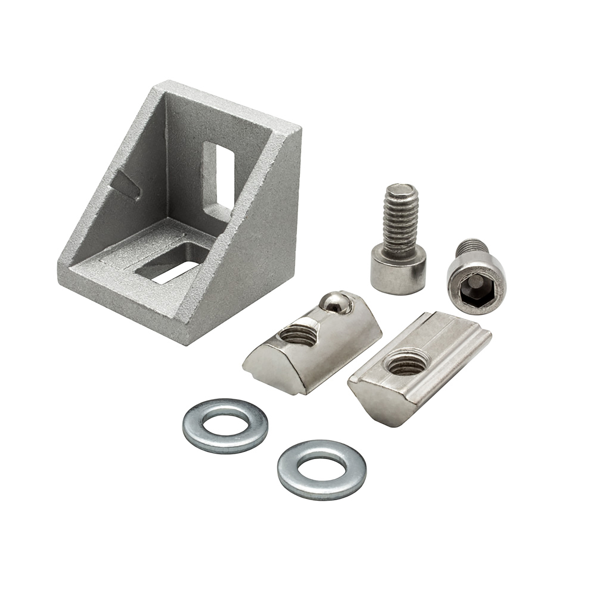 Befestigungswinkel ink. Schrauben und Nutensteine Nut 8 für Aluprofil 30-er 10 Stück