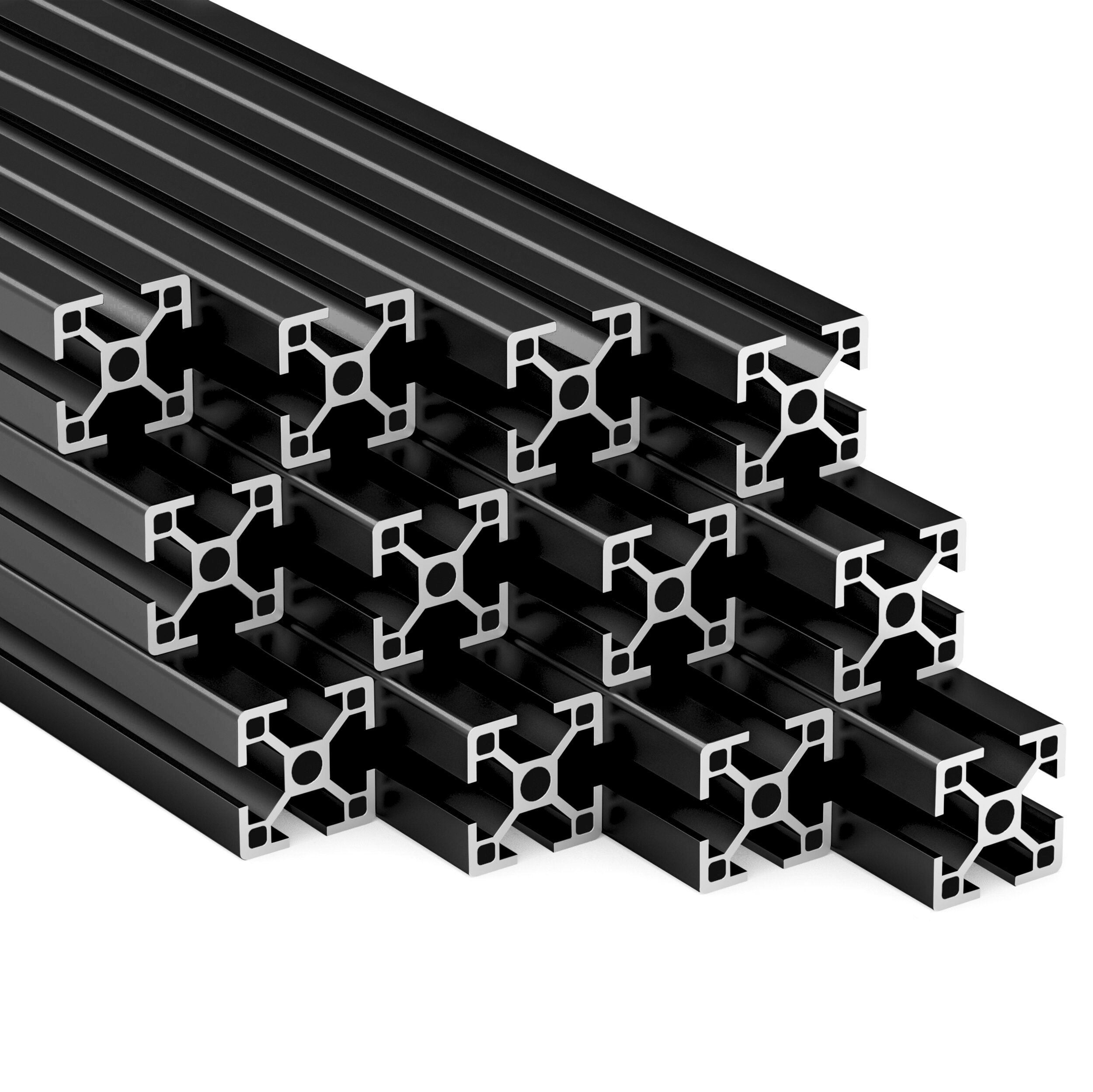 Alu Profil 12 Stück 30x30mm 2m System-, Montage-, Konstruktionsprofil Nut 8 schwarz Alu Profil 12 Stück 30x30mm 2m System-, Montage-, Konstruktionsprofil Nut 8 schwarz