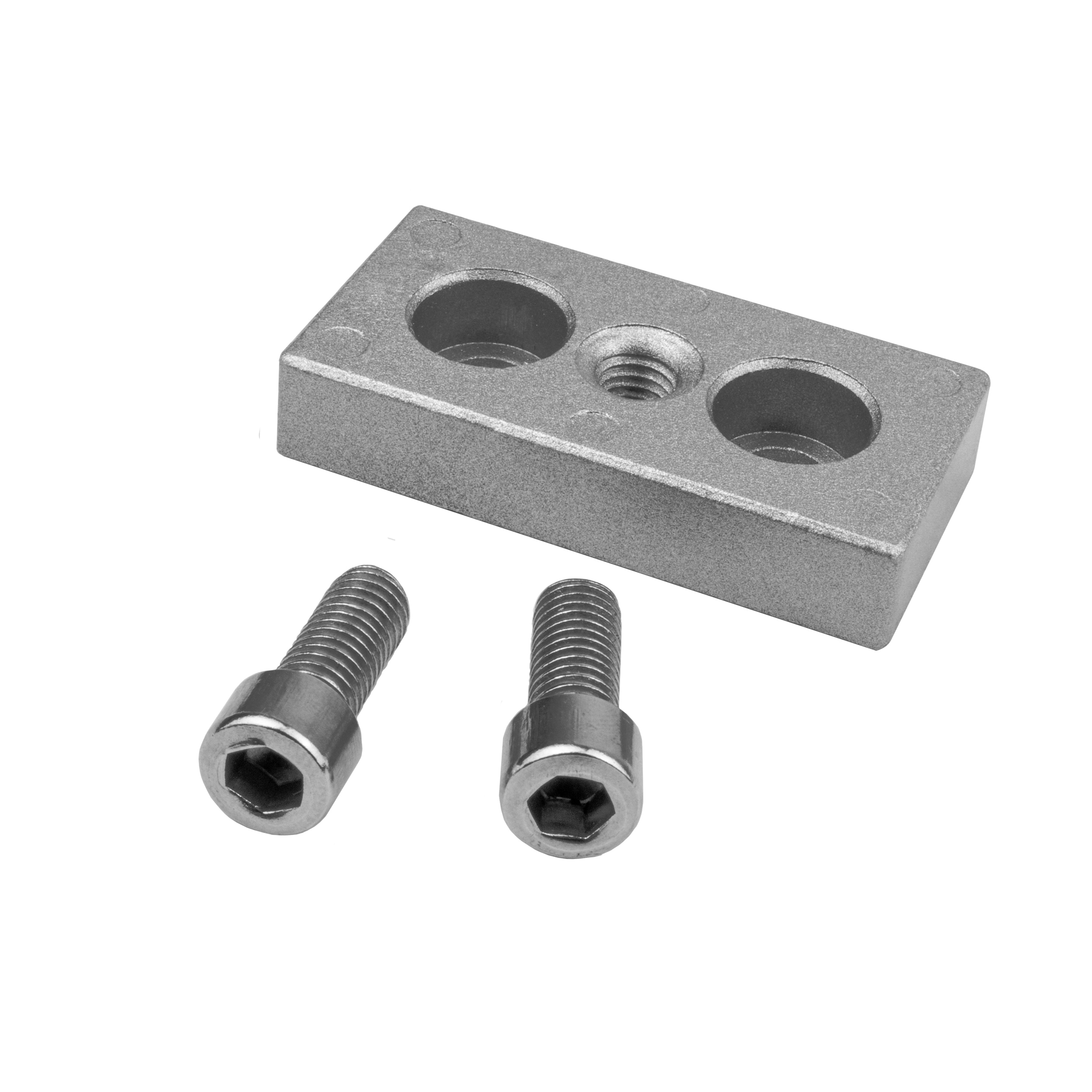 Adapter- & Fußplatte Aluprofil 3060, silbergrau – M8 ohne Stellfuß