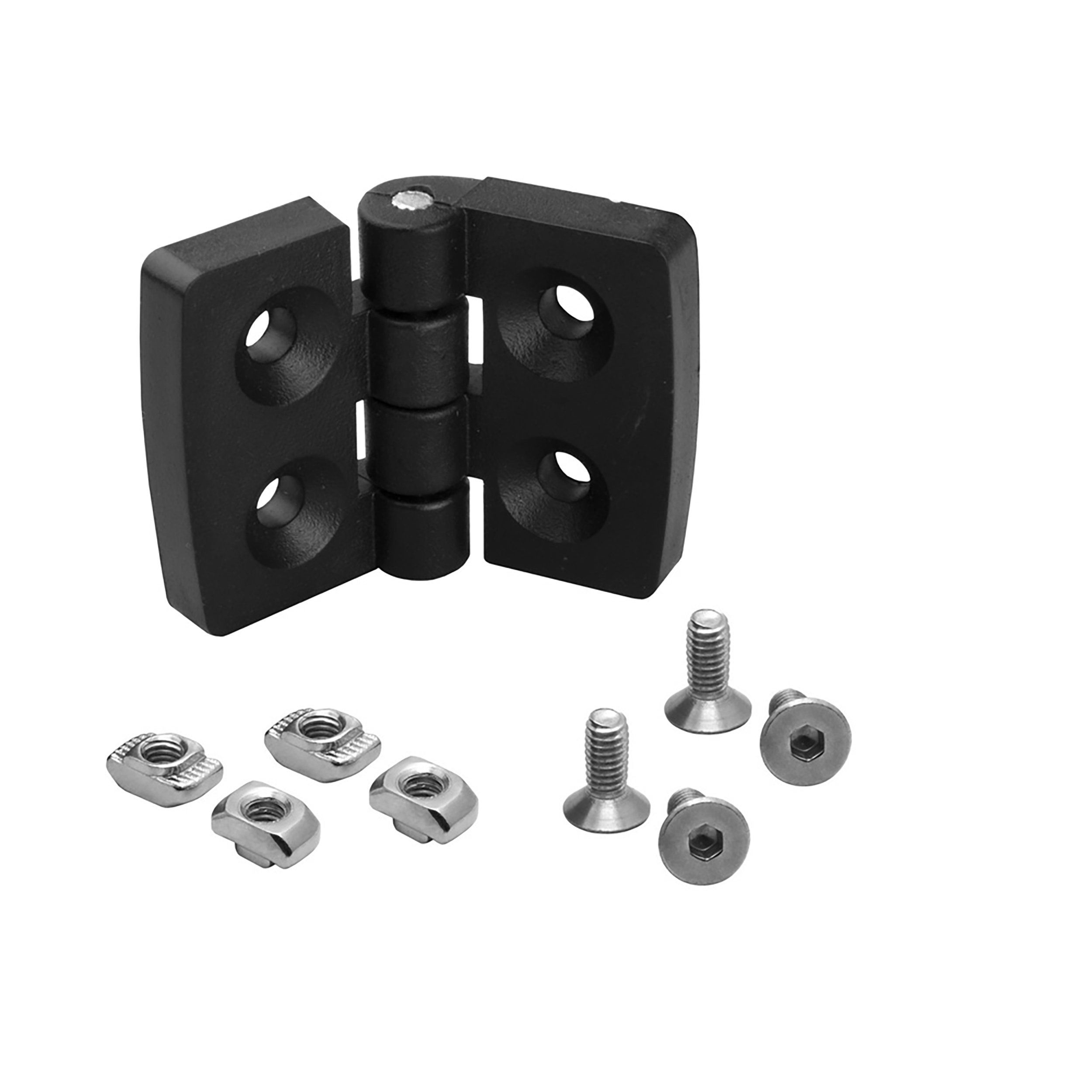 Scharnier Standard Nut 6 für 20-er inkl. Verschraubung - 4 Stück Scharnier Standard Nut 6 für 20-er inkl. Verschraubung - 4 Stück