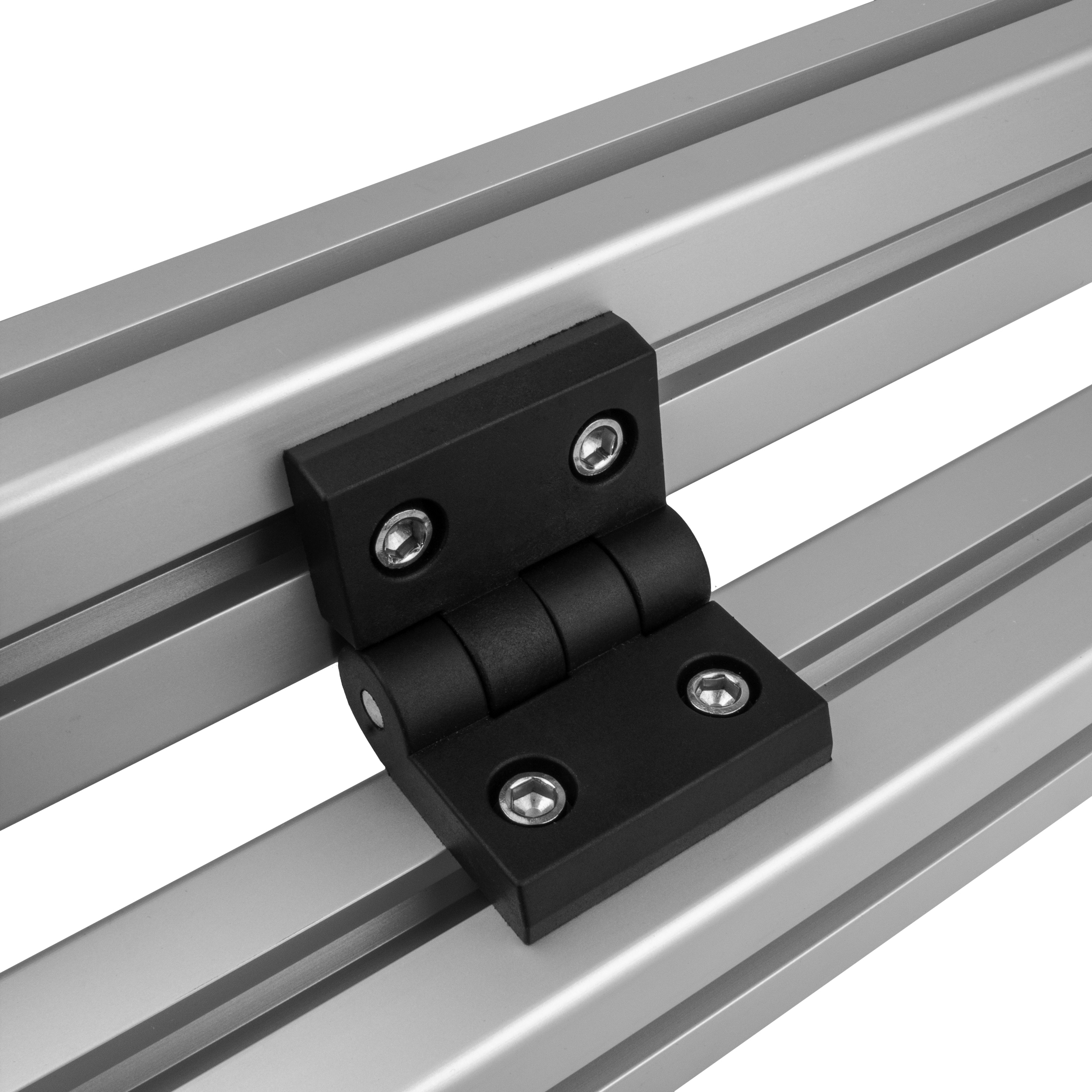 Scharnier Standard Nut 10 für 45-er inkl. Verschraubung - 1 Stück Scharnier Standard Nut 10 für 45-er inkl. Verschraubung - 4 Stück