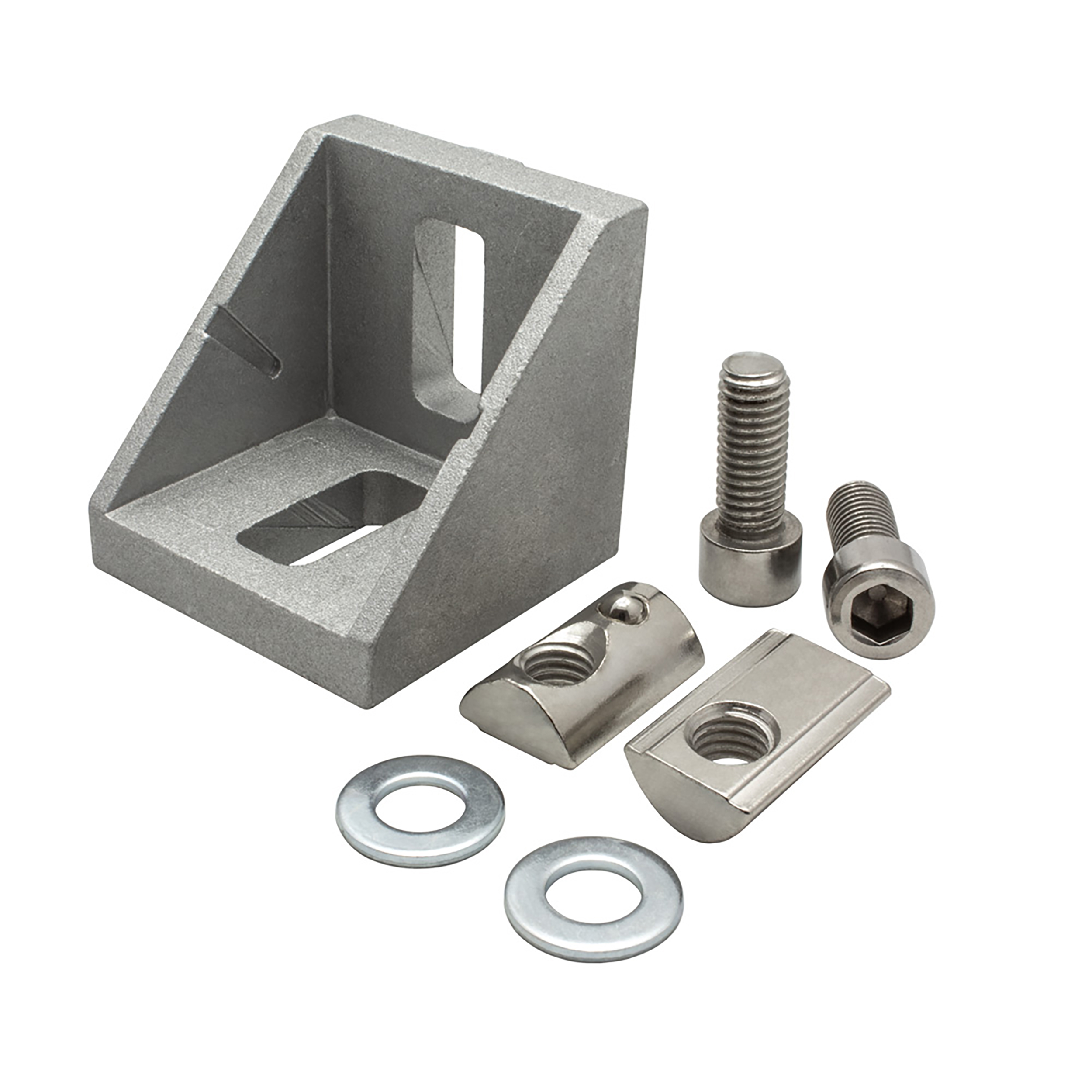 Befestigungswinkel ink. Schrauben und Nutensteine Nut 10 für Aluprofil 45-er 10 Stück