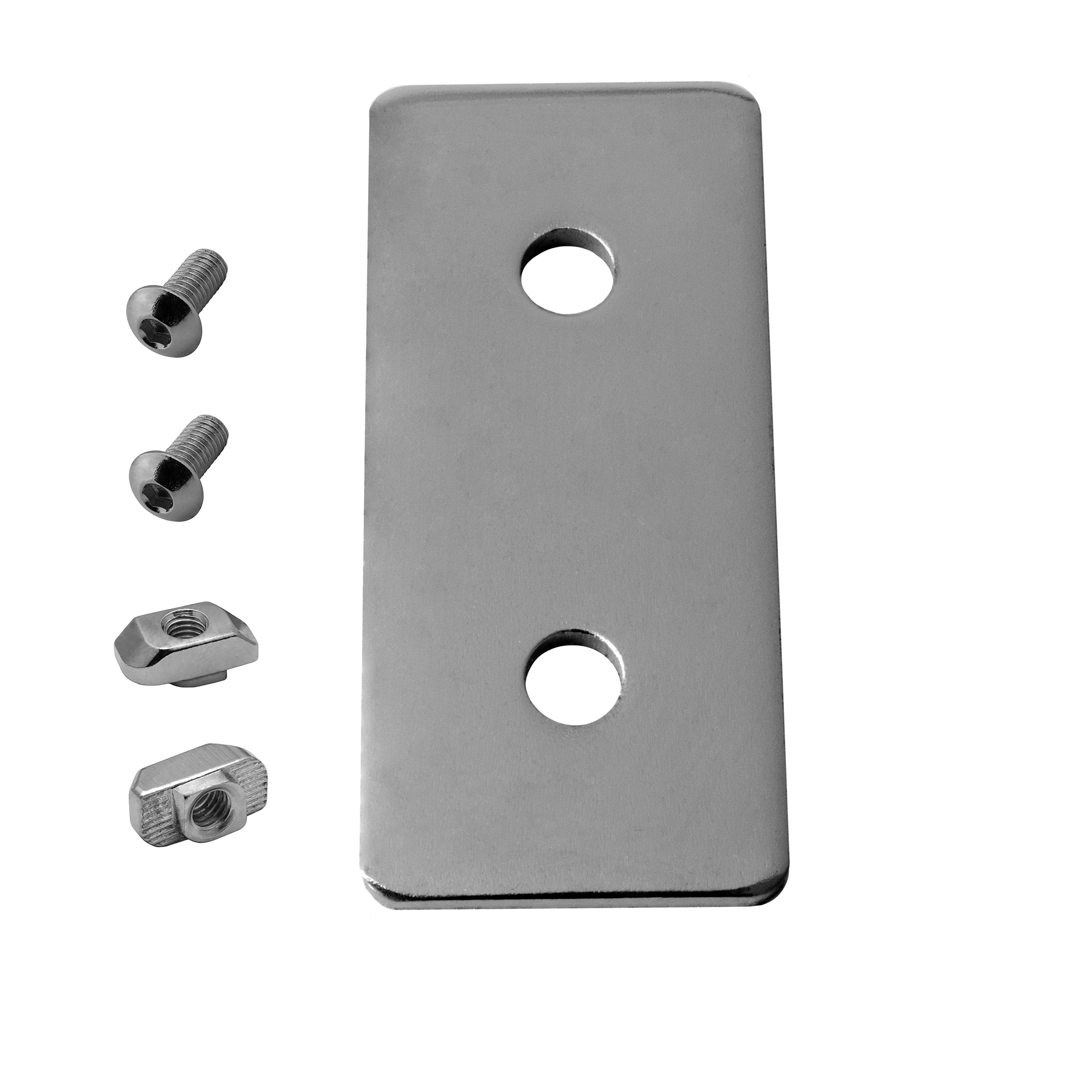 Verbinderplatte - I - 80x35mm Aussen Flachverbinder 40x40 Aluprofil - 4 Stück inkl. Verschraubung