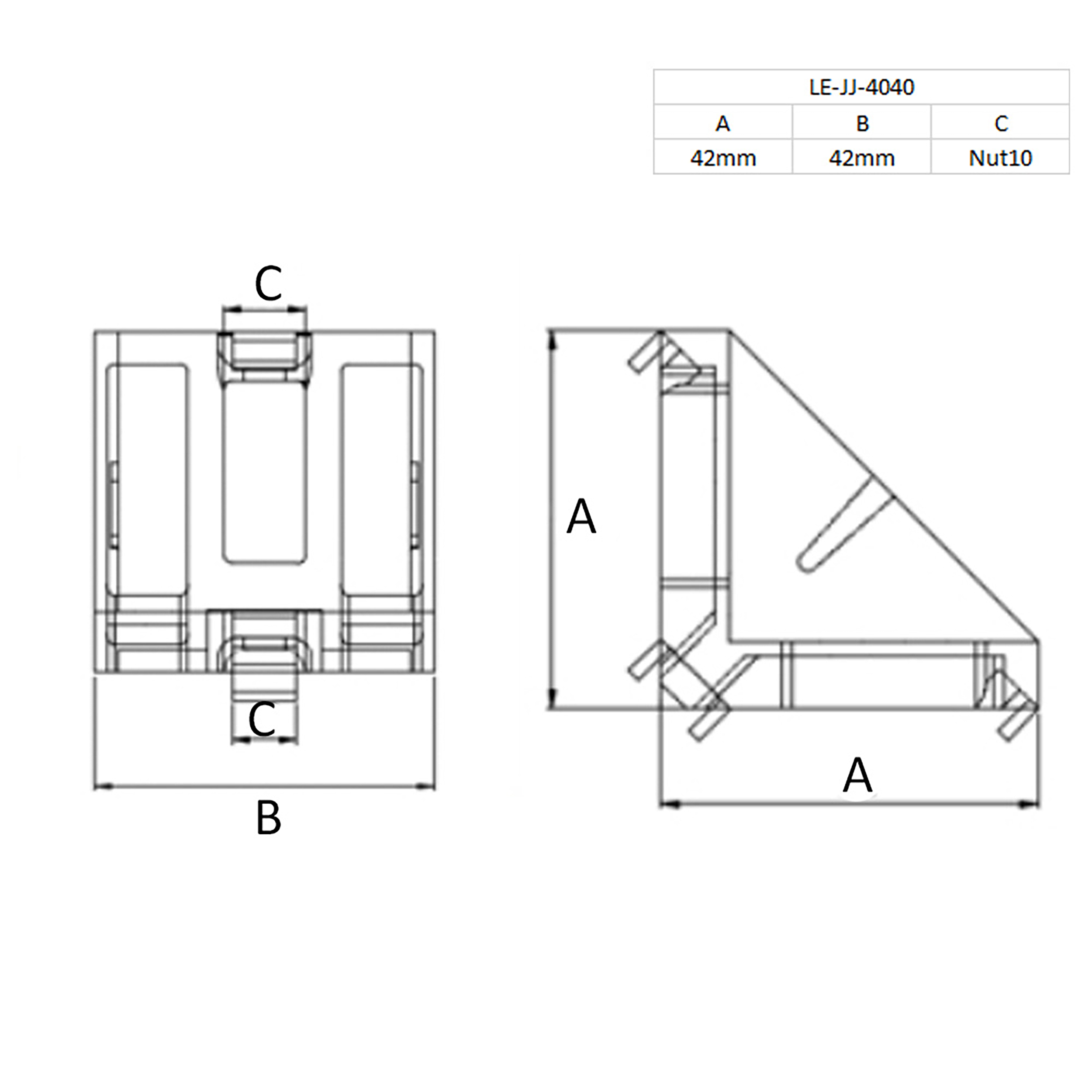 Befestigungswinkel ink. Schrauben und Nutensteine Nut 10 für Aluprofil 45-er 10 Stück + Abdeckkappen