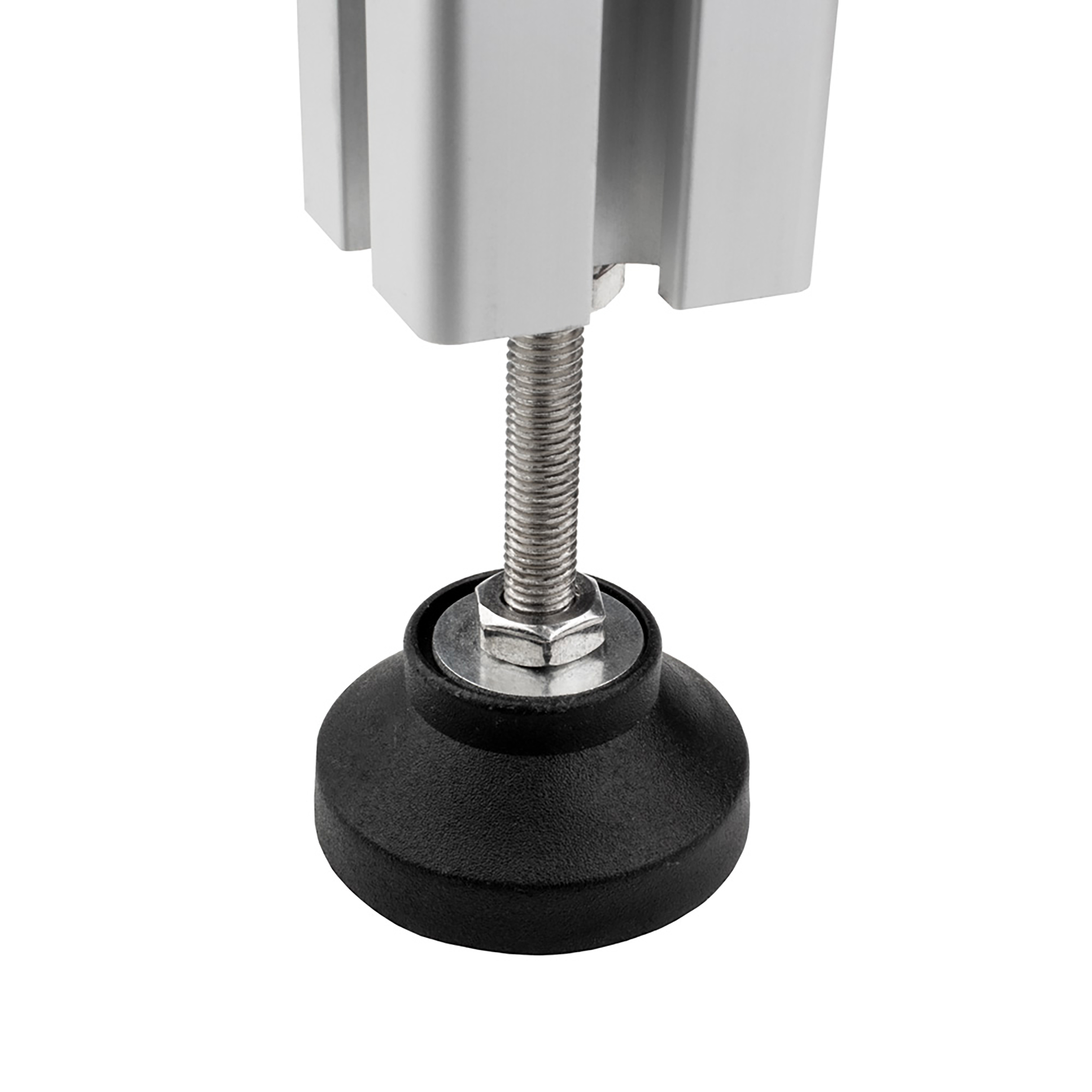 Stellfuss Kunststoff M8x50mm Teller 50mm für Aluprofil 30-er, 40-er - 1 Stück Stellfuss Kunststoff M8x50mm Teller 50mm für Aluprofil 30-er, 40-er - 1 Stück