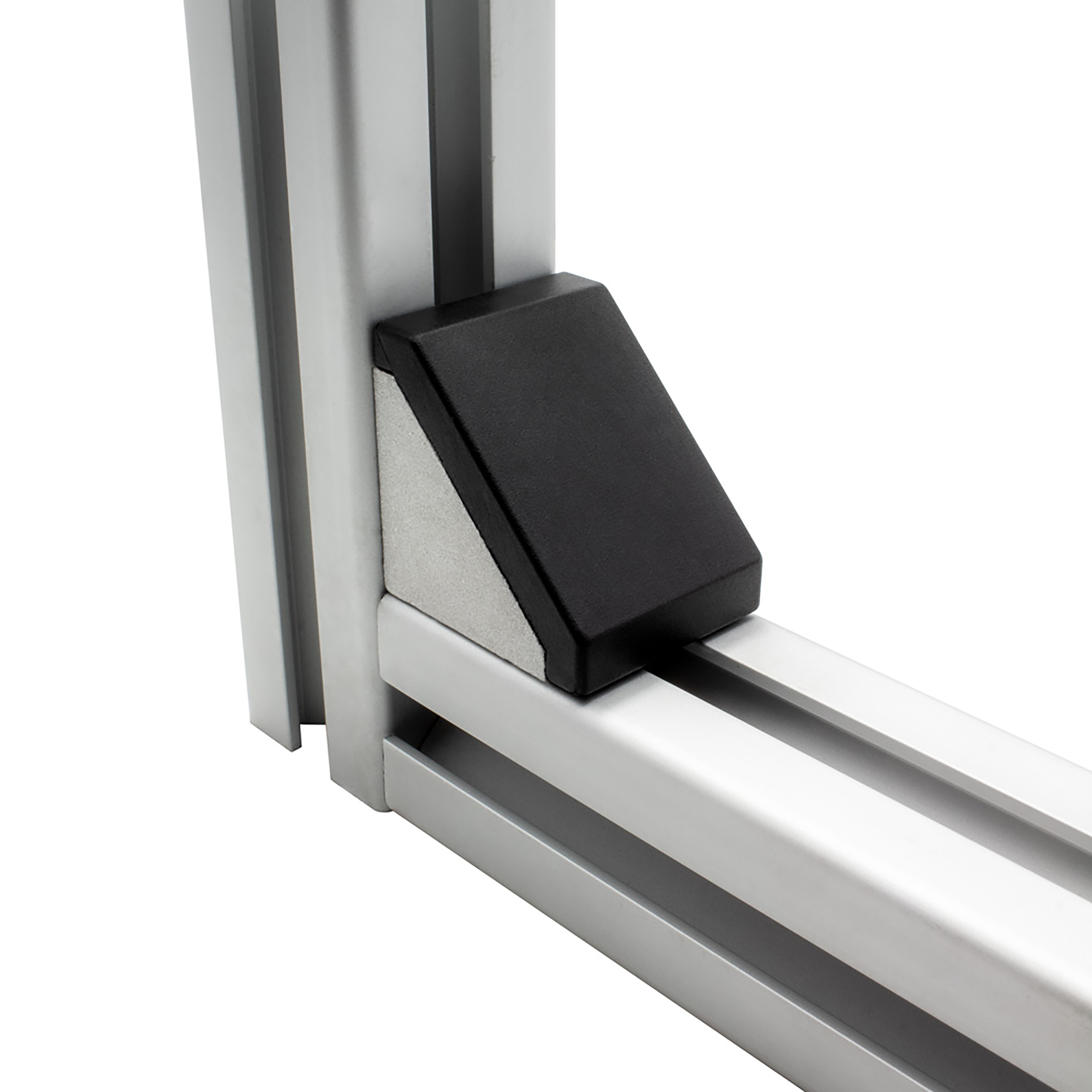 Befestigungswinkel ink. Schrauben und Nutensteine Nut 8 für Aluprofil 40-er 1 Stück + Abdeckkappe