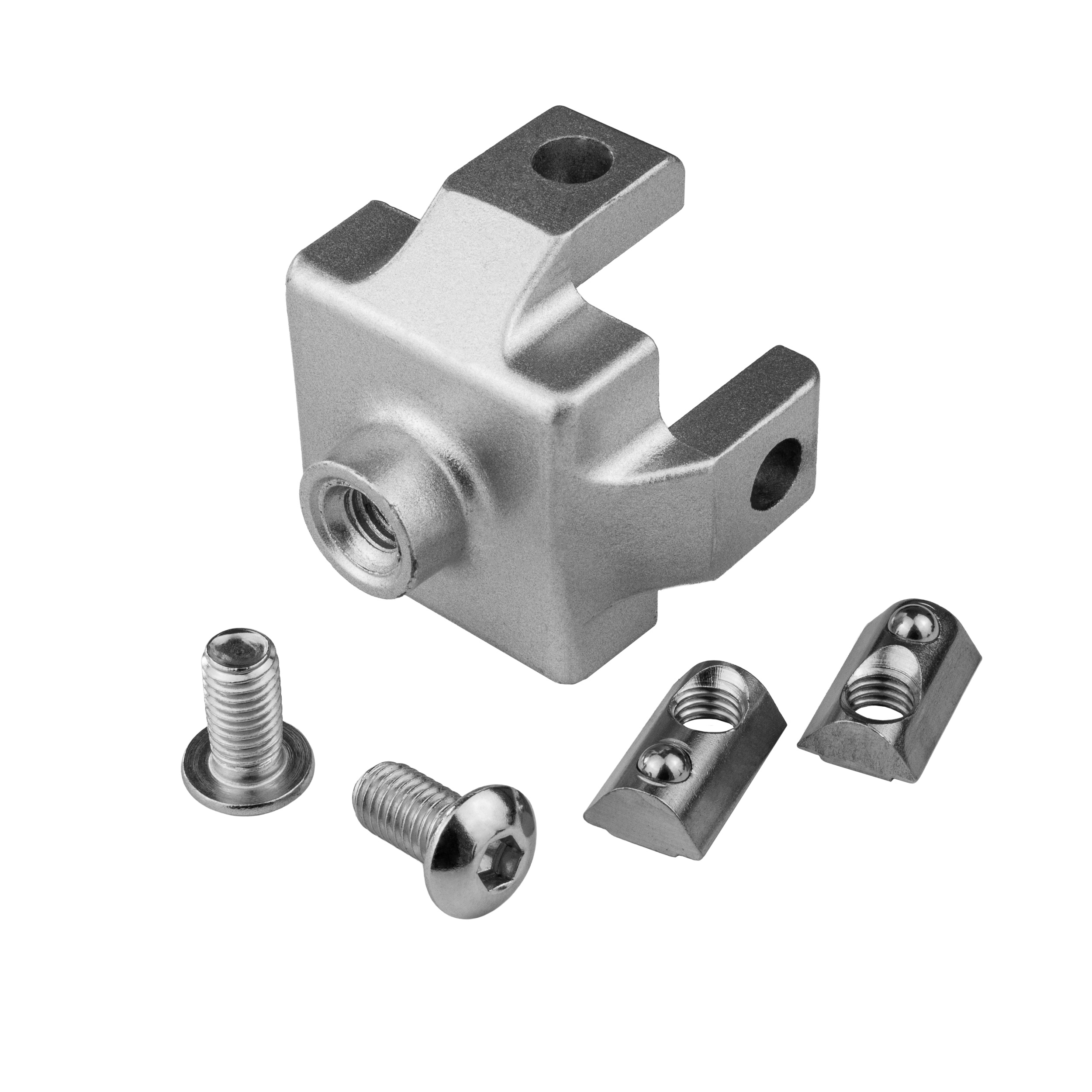 KLAK 40 - Adapter & Fußplatte Aluprofil 40x40 optional mit Stellfuß o. Lenkrolle KLAK 40 - Adapter- & Fußplatte Aluprofil 40x40 - mit M8 Ø50mm Stellfuss