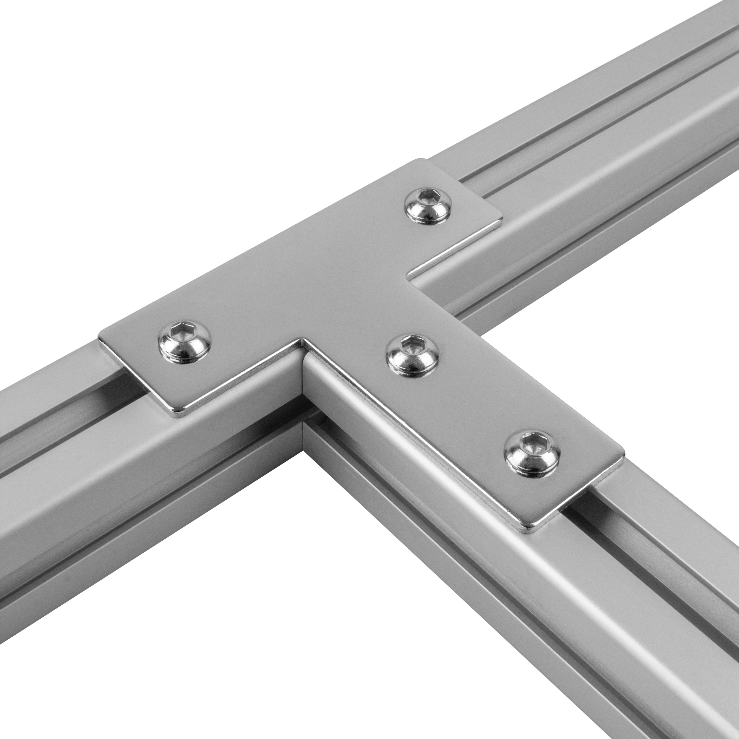 Verbinderplatte - T - 85x85mm Aussen Flachverbinder 30x30 Aluprofil Verbinderplatte - T - 85x85mm Aussen Flachverbinder 30x30 Aluprofil - 4 Stück inkl. Verschraubung