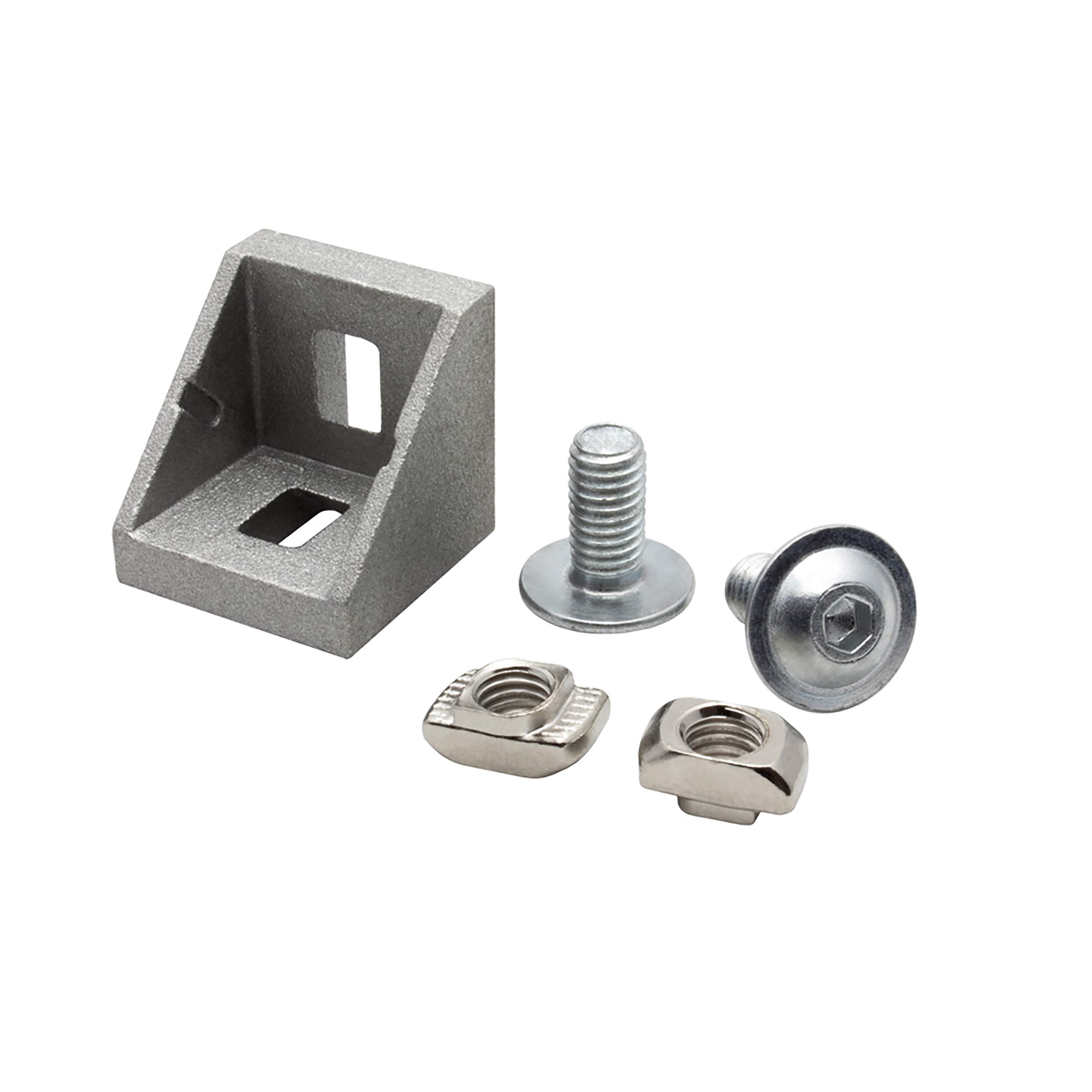 Befestigungswinkel ink. Schrauben und Nutensteine Nut 6 für Aluprofil 20-er 10 Stück