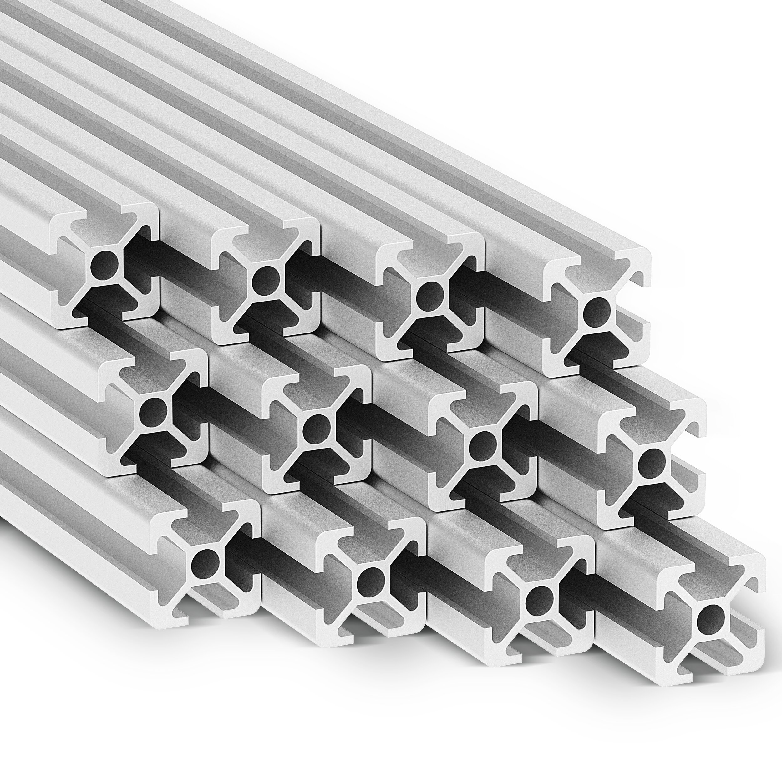 Alu Profil 12 Stück 20x20mm 2m System-, Montage-, Konstruktionsprofil Nut 6 Alu Profil 12 Stück 20x20mm 2m System-, Montage-, Konstruktionsprofil Nut 6