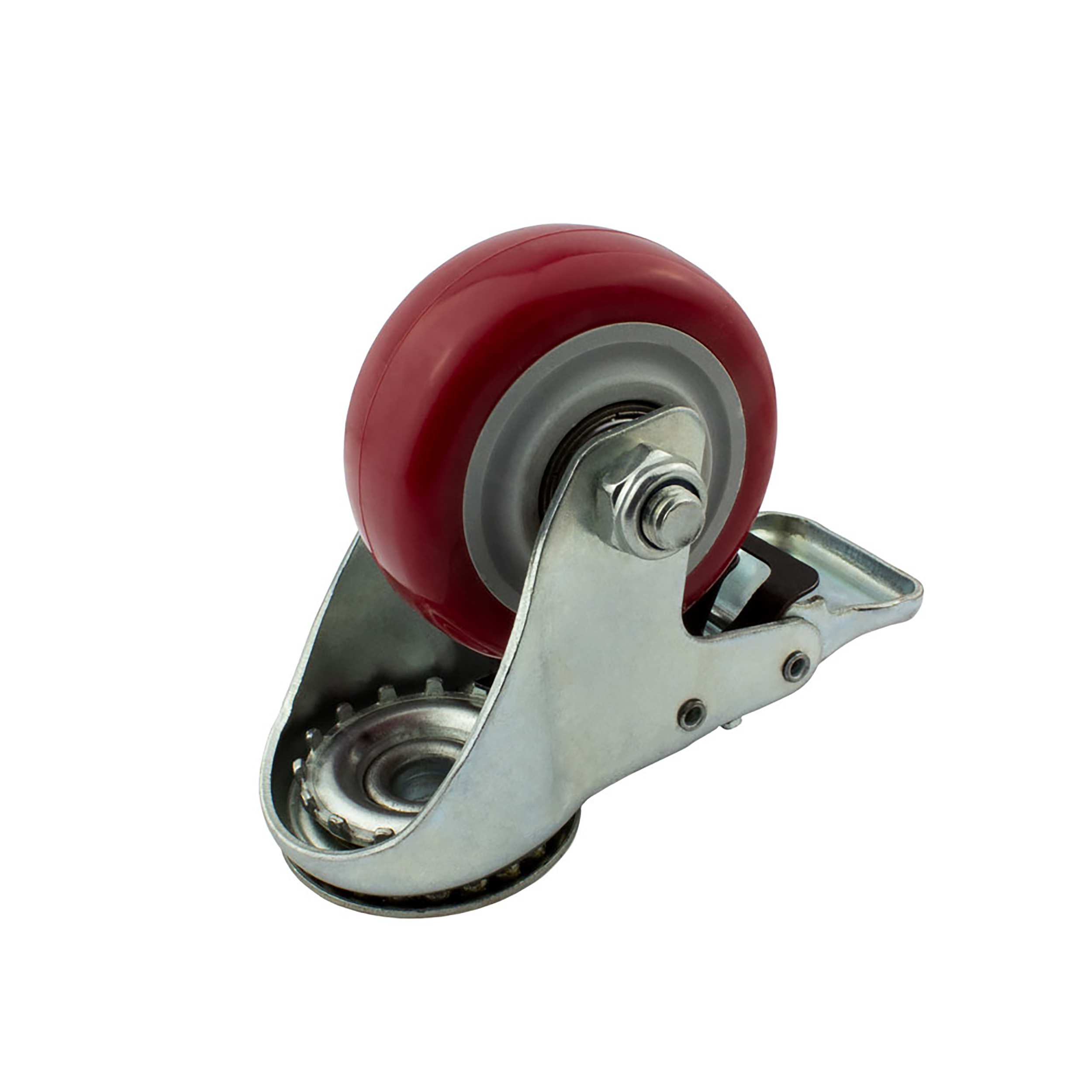 Lenkrolle Gummirolle mit Bremse Ø75mm Rückenloch Ø10,2mm für Aluprofil - 1 Stück Lenkrolle Gummirolle mit Bremse Ø75mm Rückenloch Ø10,2mm für Aluprofil - 1 Stück