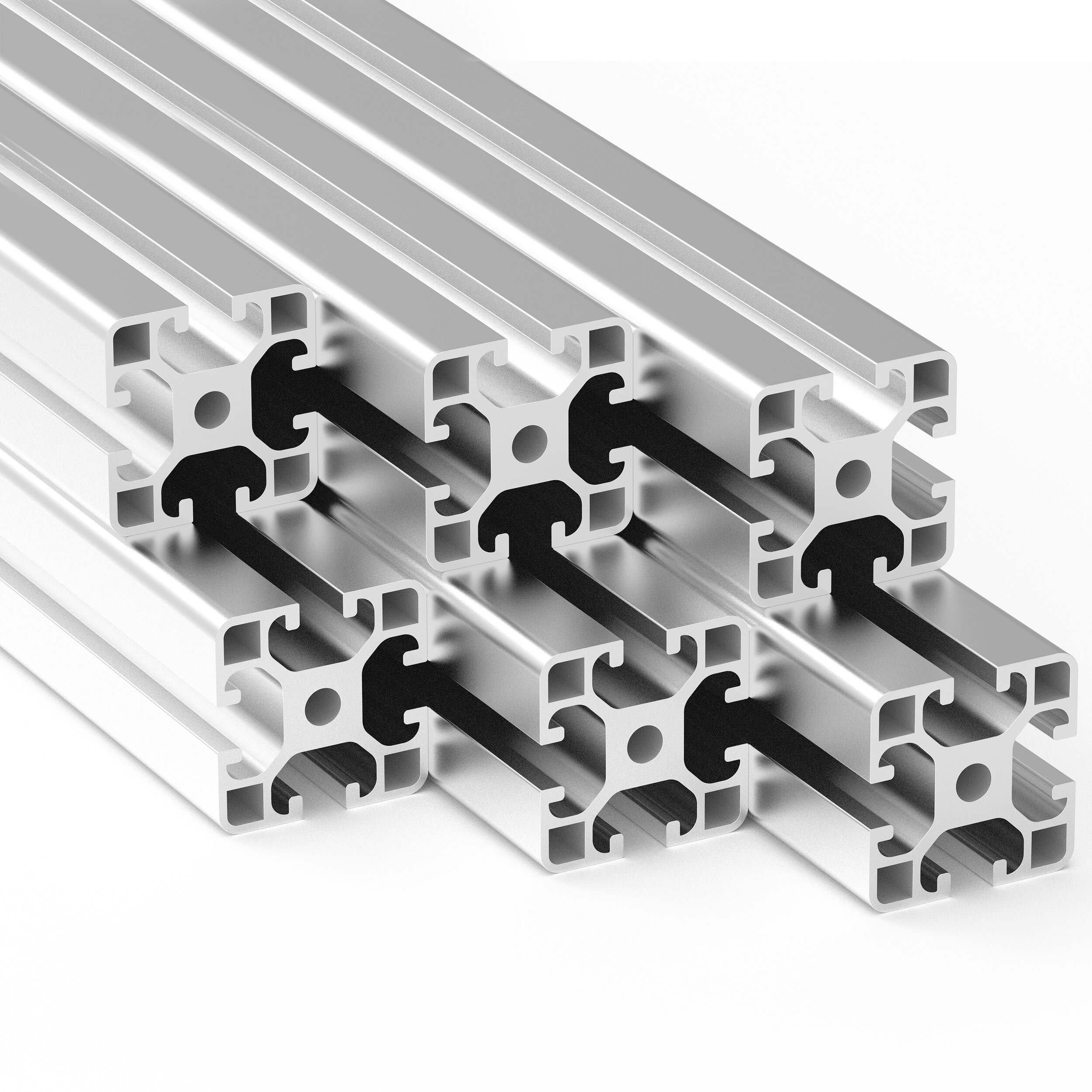 Alu Profil 6 Stück 40x40mm 2m System-, Montage-, Konstruktionsprofil Nut 8 Alu Profil 6 Stück 40x40mm 2m System-, Montage-, Konstruktionsprofil Nut 8