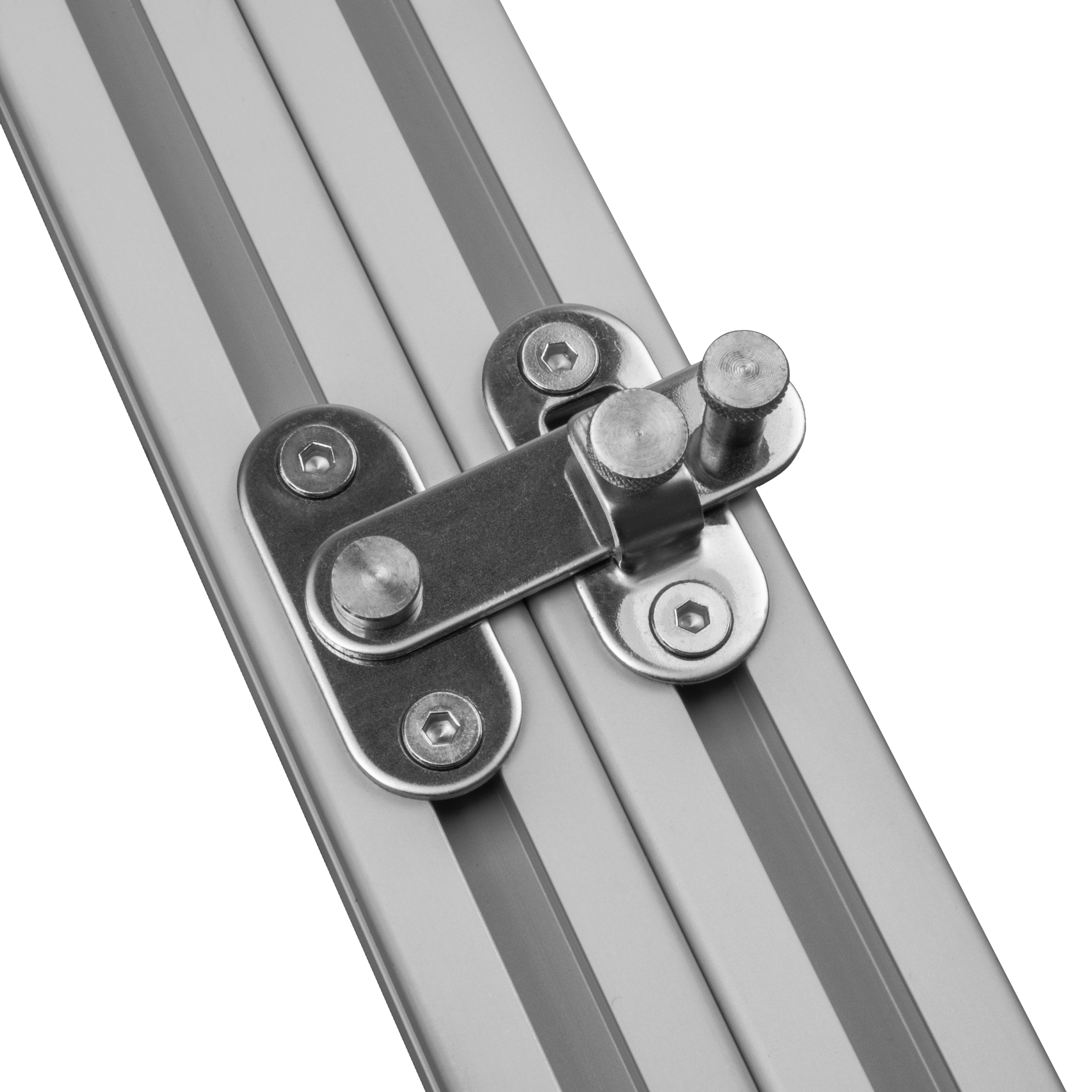 Türriegel Schwenkverriegelung Edelstahl Nut 8 für 30-er Profile Türriegel Schwenkverriegelung Edelstahl Nut 8 für 30-er Profile - 1 Stück inkl. Verschraubung