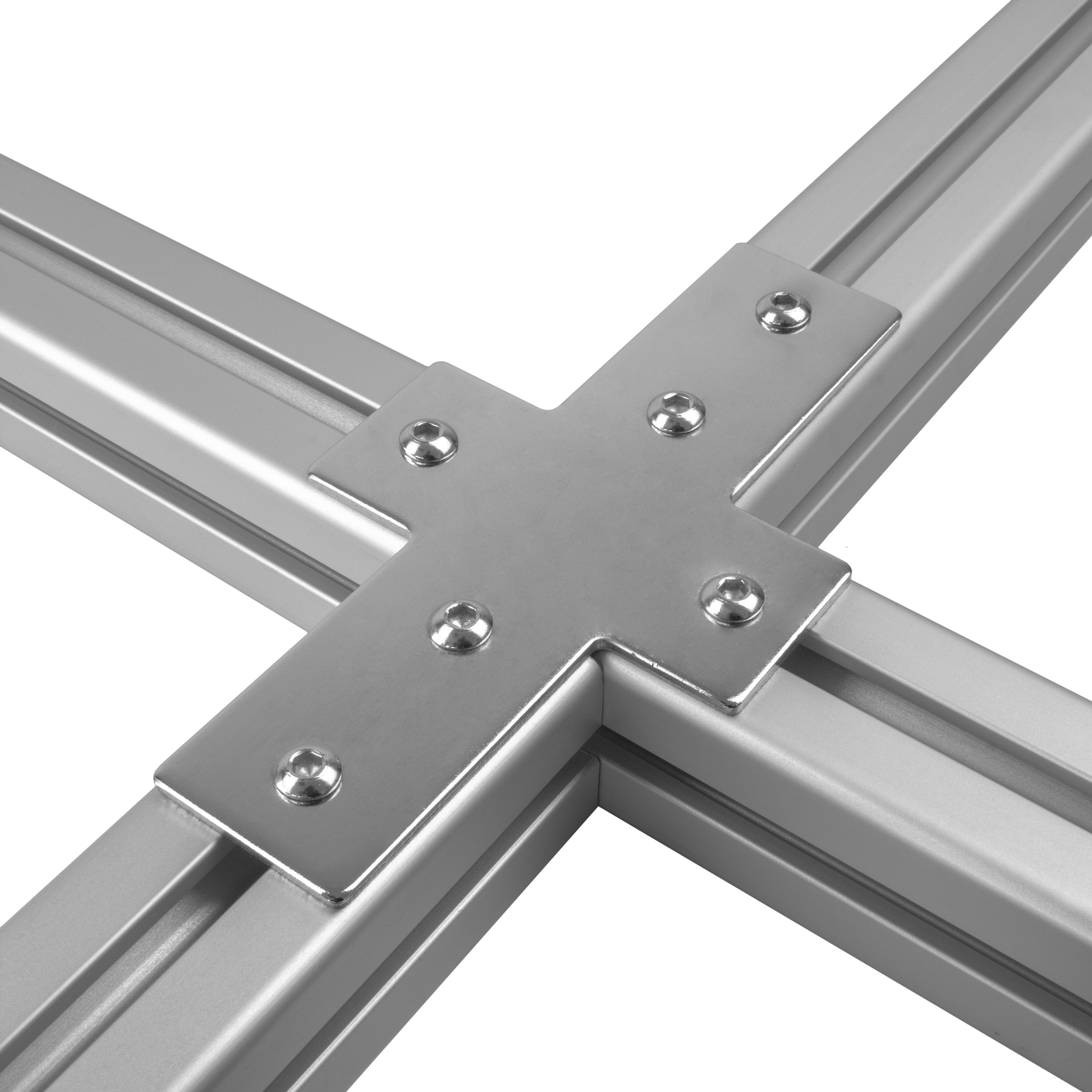 Verbinderplatte - X - 157x85mm Aussen Kreuz Flachverbinder 40x40 Aluprofil Verbinderplatte - X - 157x85mm Aussen Kreuz Flachverbinder 40x40 Aluprofil - 4 Stück inkl. Verschraubung