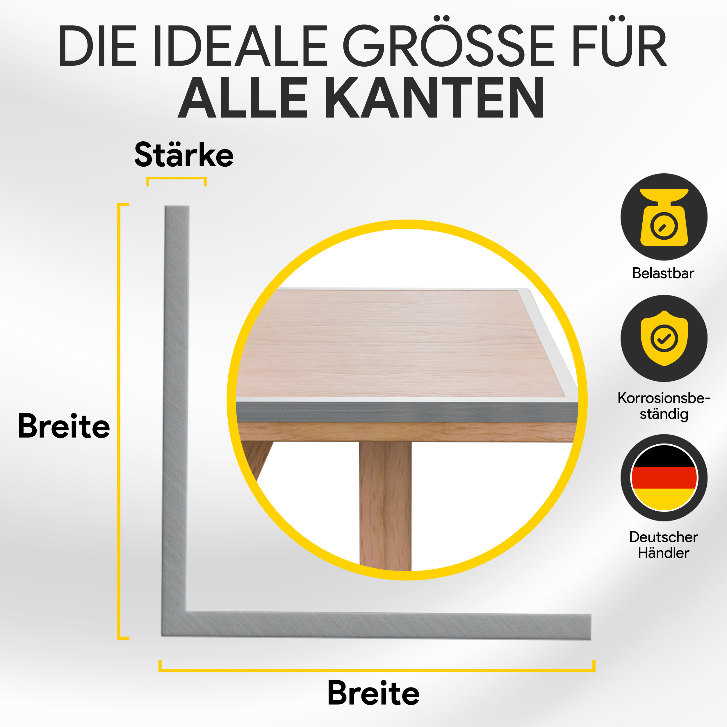 Winkelprofil aus Aluminium - gleichschenklig und ungleichschenklig - EN AW-6060 Winkelprofil aus Aluminium - 50 x 50 x 5 mm - 2 Meter - gleichschenklig - EN AW-6060