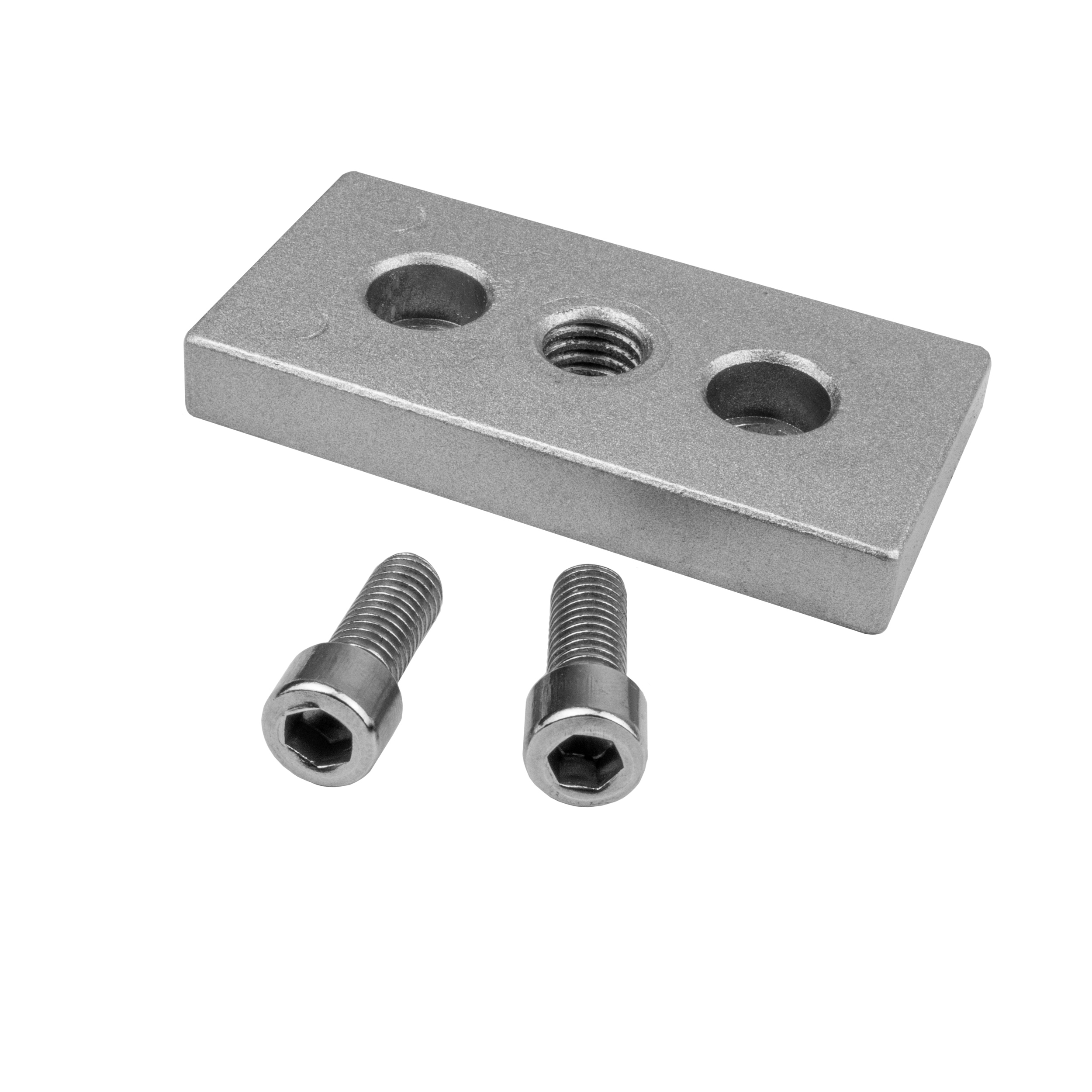 Adapter- & Fußplatte Aluprofil 4080, silbergrau – M12 mit Stellfuß Adapter- & Fußplatte Aluprofil 4080, silbergrau – M12 ohne Stellfuß