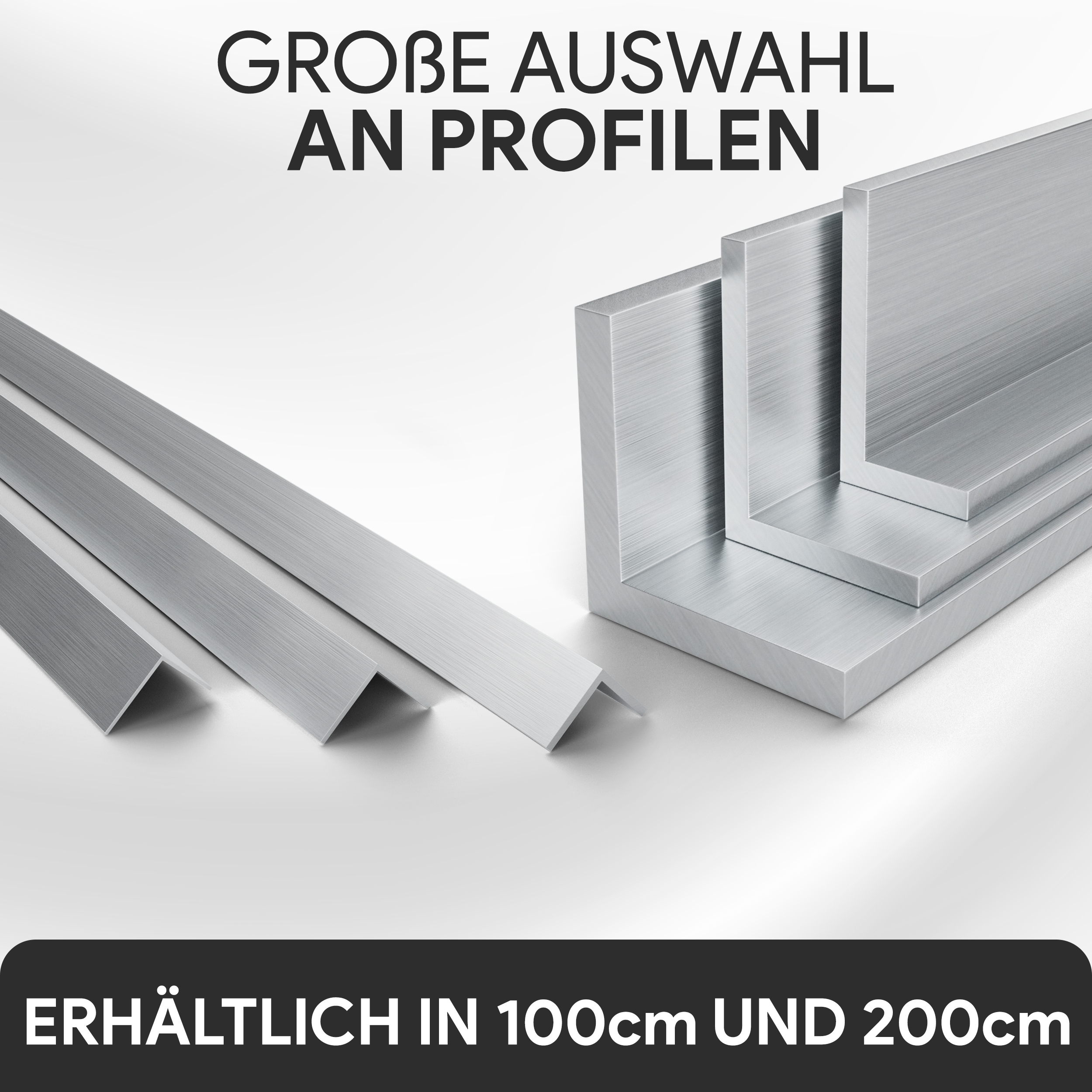 Winkelprofil aus Aluminium - 50 x 50 x 5 mm - 2 Meter - gleichschenklig - EN AW-6060