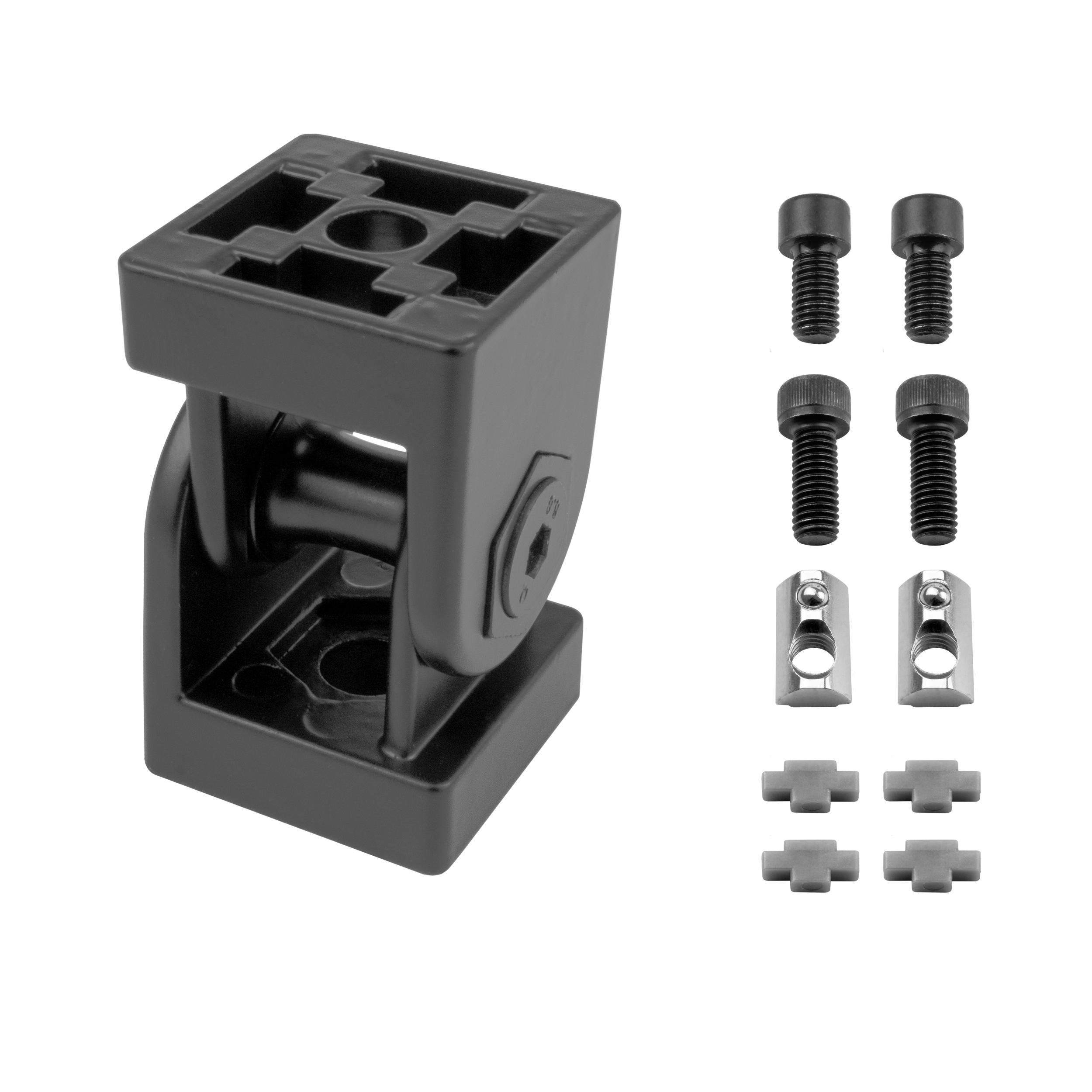 Gelenkverbinder Gelenk Winkelverbinder Nut 8 für Aluprofil 30-er schwarz Gelenkverbinder Gelenk Winkelverbinder Nut 8 für Aluprofil 30-er schwarz - 1 Stück