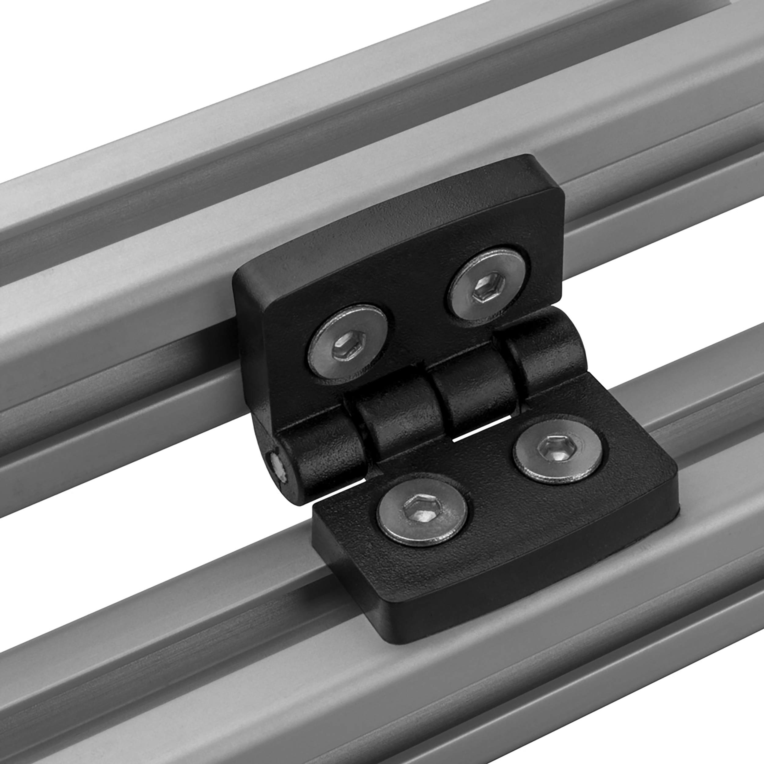 Scharnier Standard Nut 6 für 20-er inkl. Verschraubung - 1 Stück Scharnier Standard Nut 6 für 20-er inkl. Verschraubung - 1 Stück